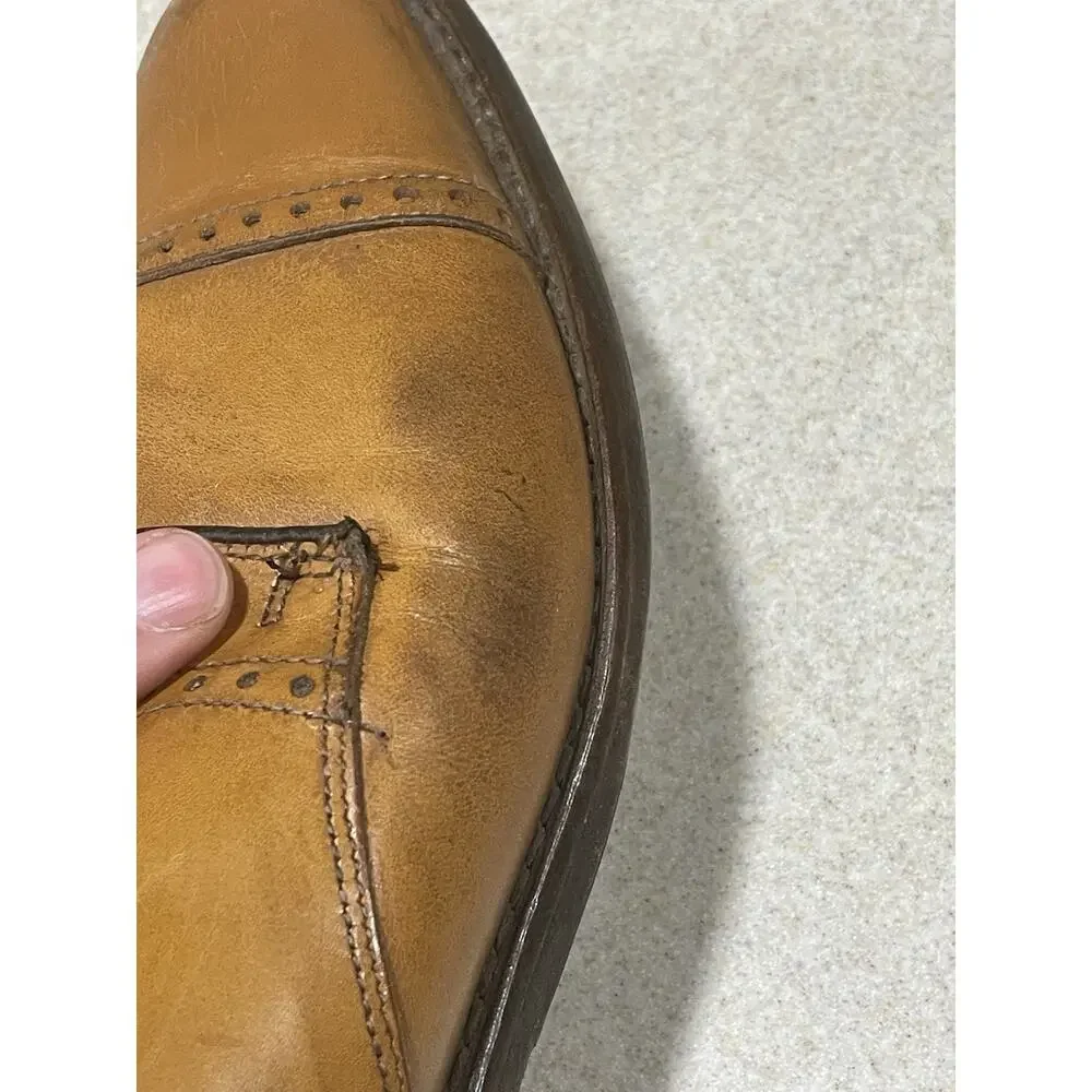 ALLEN EDMONDS Clifton Cap Toe Walnut Brown Tan Oxford Shoes Sz 10.5 D -USA Made
